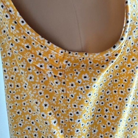 2 Dye 4 Yellow floral print summer dress with keyhole cut out back size L - Picture 9 of 14